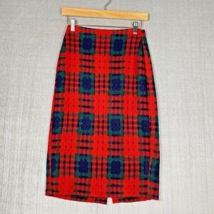 J Crew Womens Pencil Skirt Size 00 Wool Blend Holiday Lattice Preppy Academia